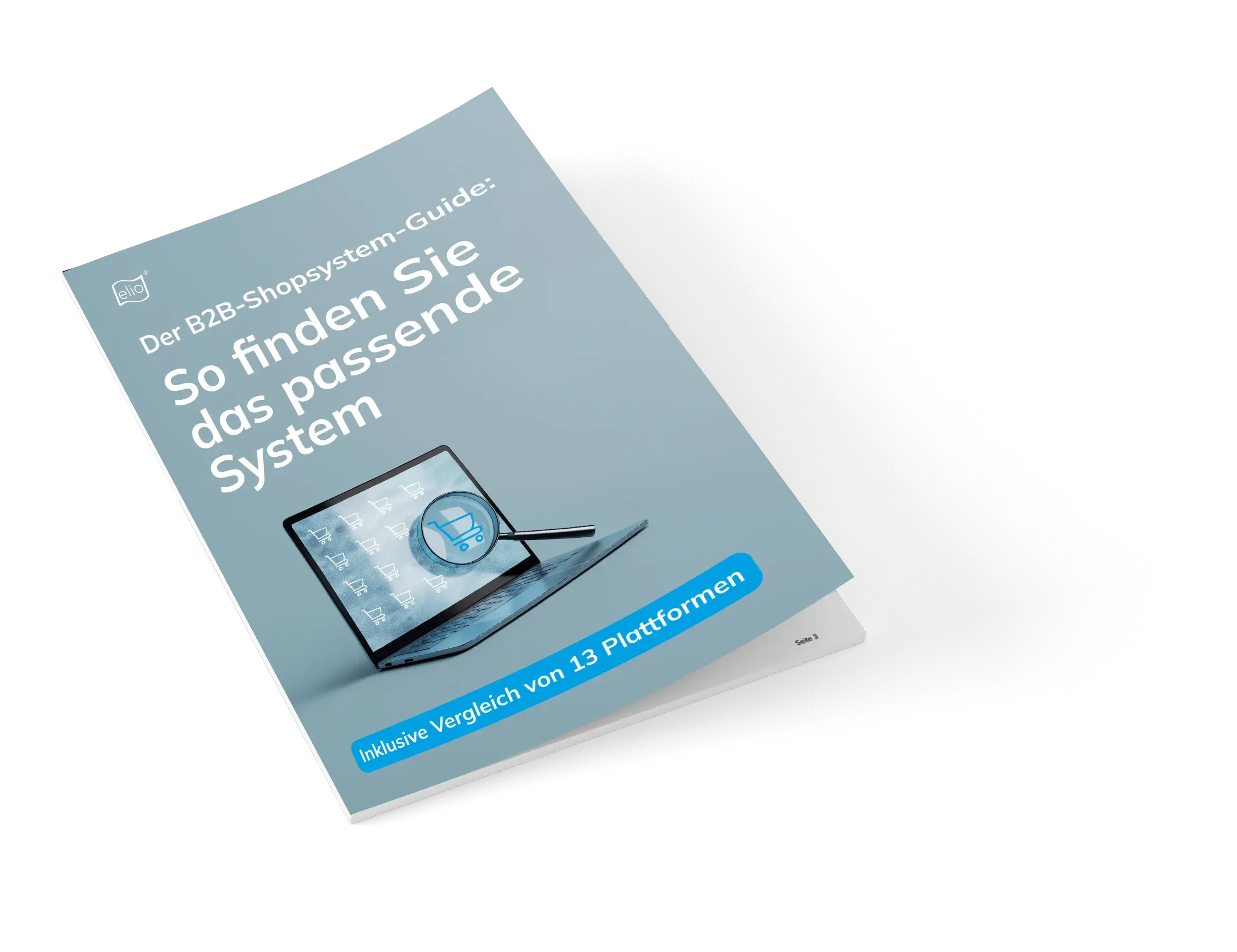 Der B2B-Shopsystem-Guide von elio Mockup des Whitepapers 'B2B-Shopsystem-Guide'