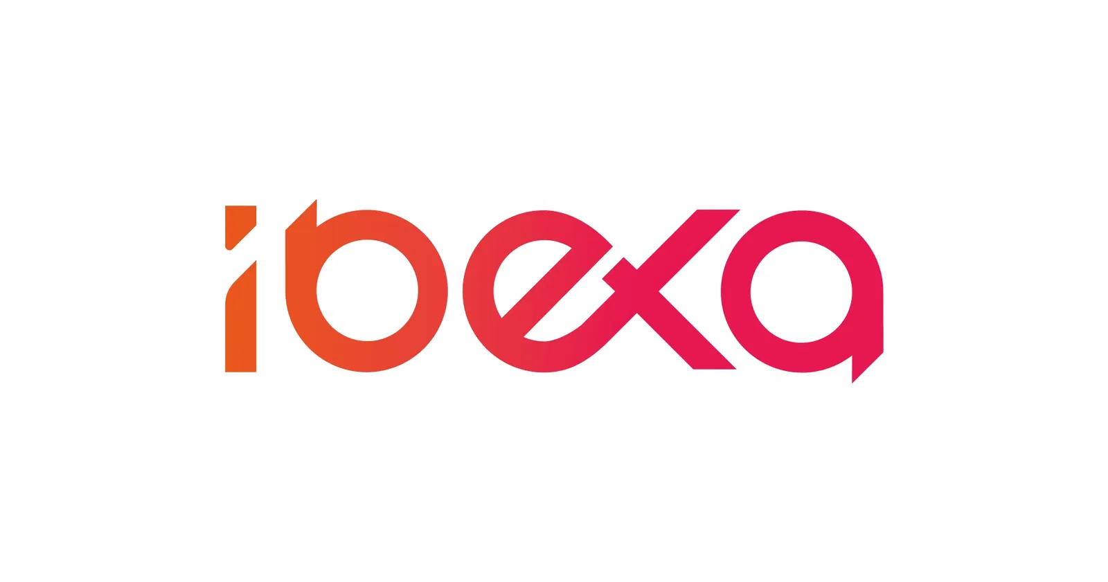 Ibexa ibexa Logo in moderner, geometrischer Schrift. Farbverlauf von Orange zu Pink, wobei das ‚x‘ in Form eines Kreuzes dargestellt ist und das ‚a‘ mit einem nach unten zeigenden Pfeil abschließt.