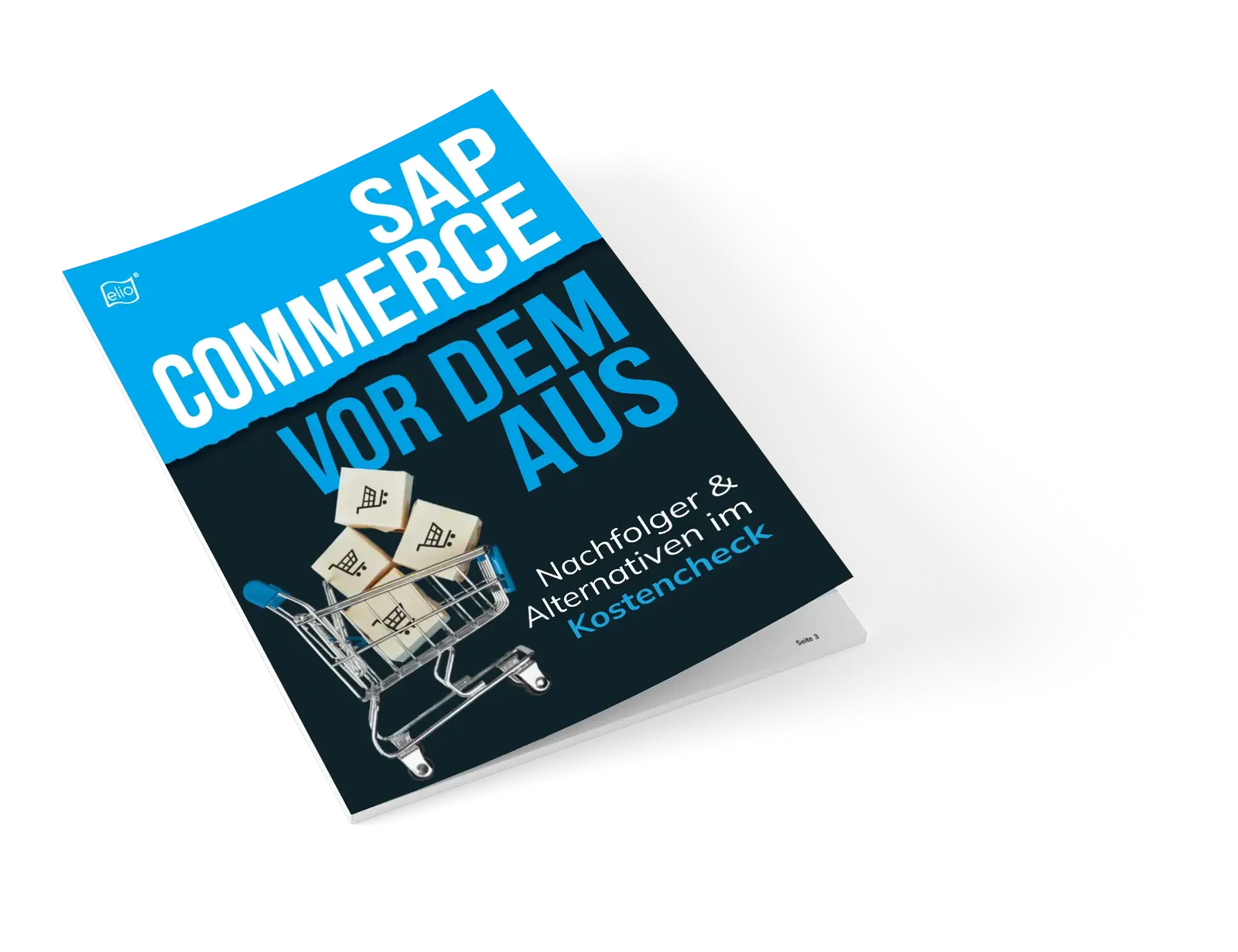 Whitepaper: SAP Commerce vor dem Aus Mockup des elio Whitepapers „SAP Commerce vor dem Aus"