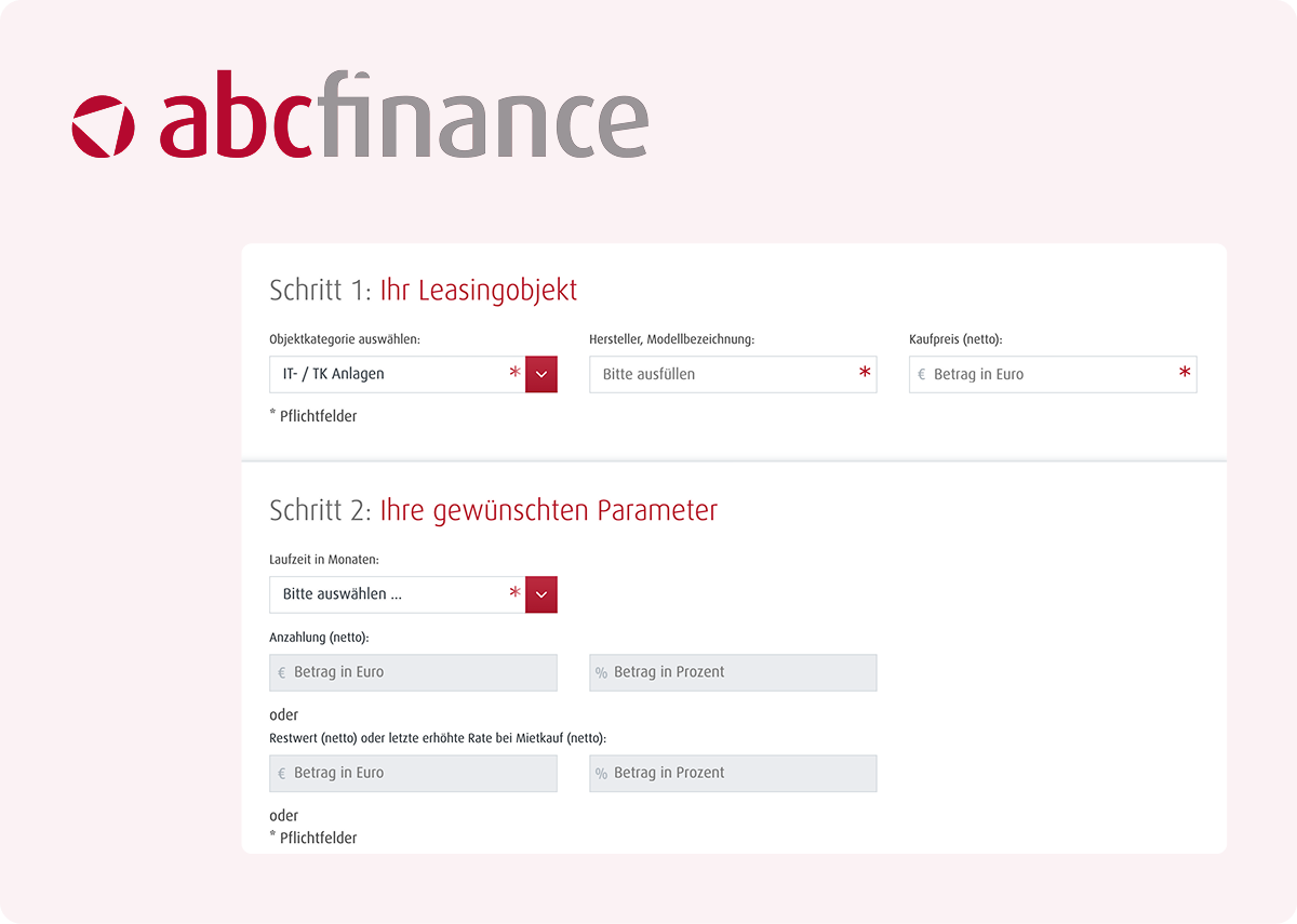 Screenshot des abcfinance Rechners Screenshot des abcfinance Rechners