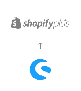 Shopware zu Shopify+ Migration Migration von Shopware zu Shopify Plus, dargestellt durch einen Pfeil vom Shopware-Logo zum Shopify Plus-Logo