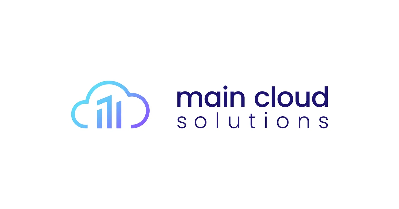 main cloud solutions Logo von main cloud solutions: links eine stilisierte blaue Wolke mit drei Balken in Form eines aufsteigenden Diagramms darin, rechts daneben der Firmenname ‚main cloud solutions‘ in moderner, dunkelblauer Schrift.