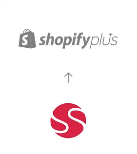 Sana Commerce zu Shopify+ Migration Migration von Sana Commerce zu Shopify Plus, dargestellt durch einen Aufwärtspfeil.