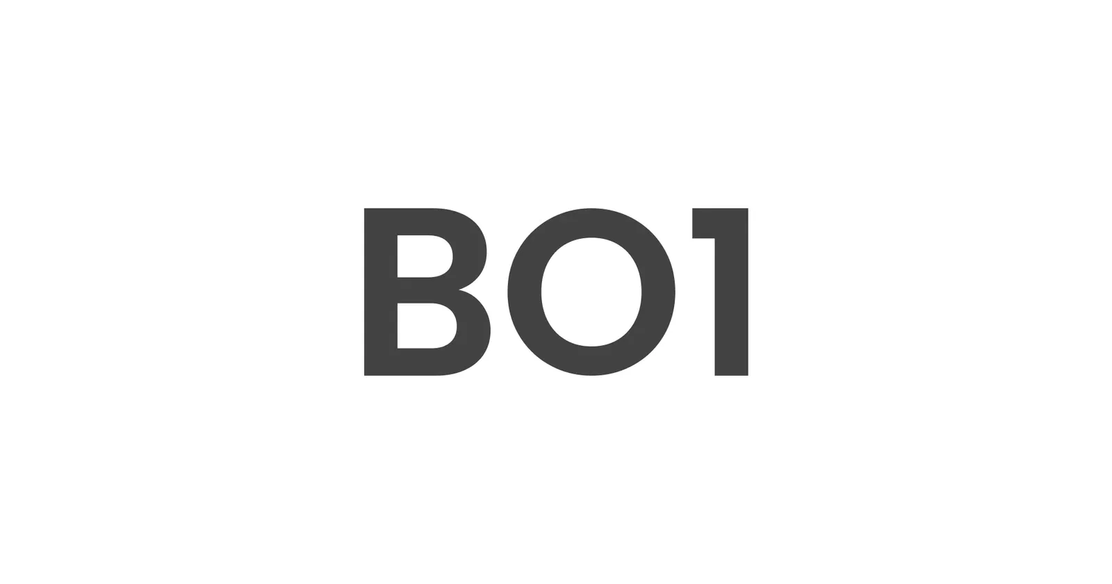 Schwarzes Logo von BO1 mit stilisiertem Schriftzug