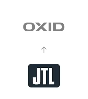 JTL zu OXID Migration Migration von JTL-Shop zu OXID eShop, dargestellt durch einen Richtungspfeil nach oben.