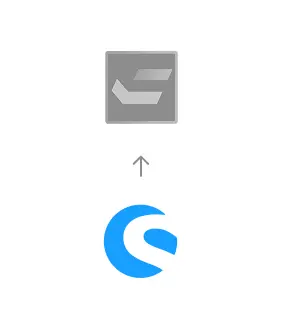 Migration von Shopware zu HCL Commerce, dargestellt durch einen Pfeil vom Shopware-Logo zum HCL Commerce-Logo