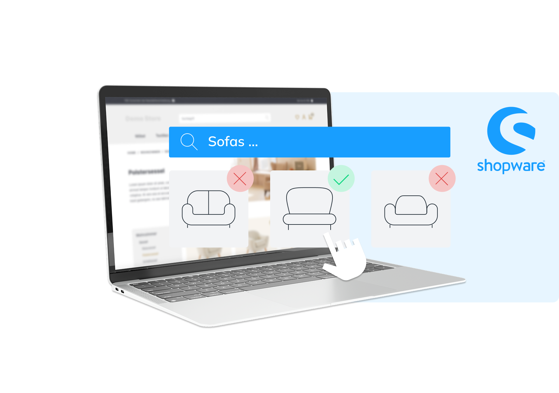 Shopware Suche Die Shopware Suchfunktion als Mockup