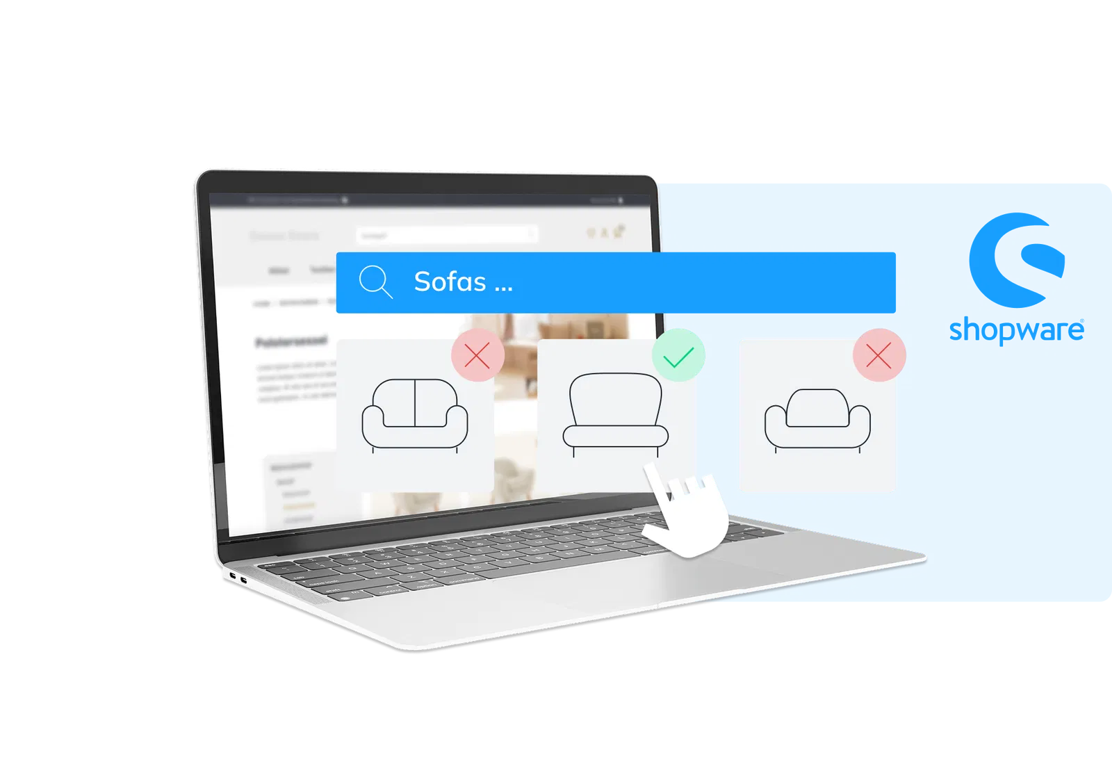 Shopware Suche Die Shopware Suchfunktion als Mockup