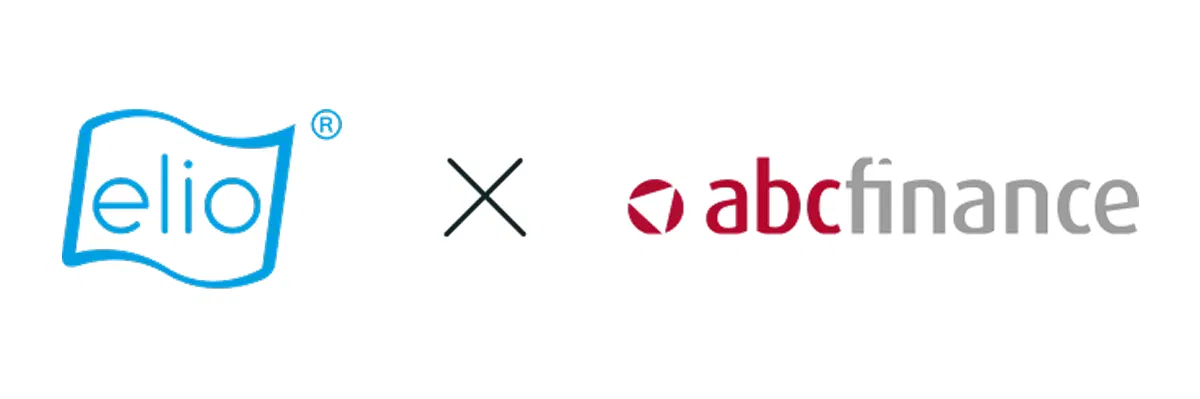 elio x abcfinance Partnerlogo bestehend aus elio Logo und abcfinance Logo