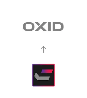 HCL Commerce zu OXID Migration Migration von HCL Commerce zu OXID eShop, dargestellt durch einen Pfeil vom HCL Commerce Logo zum OXID Logo