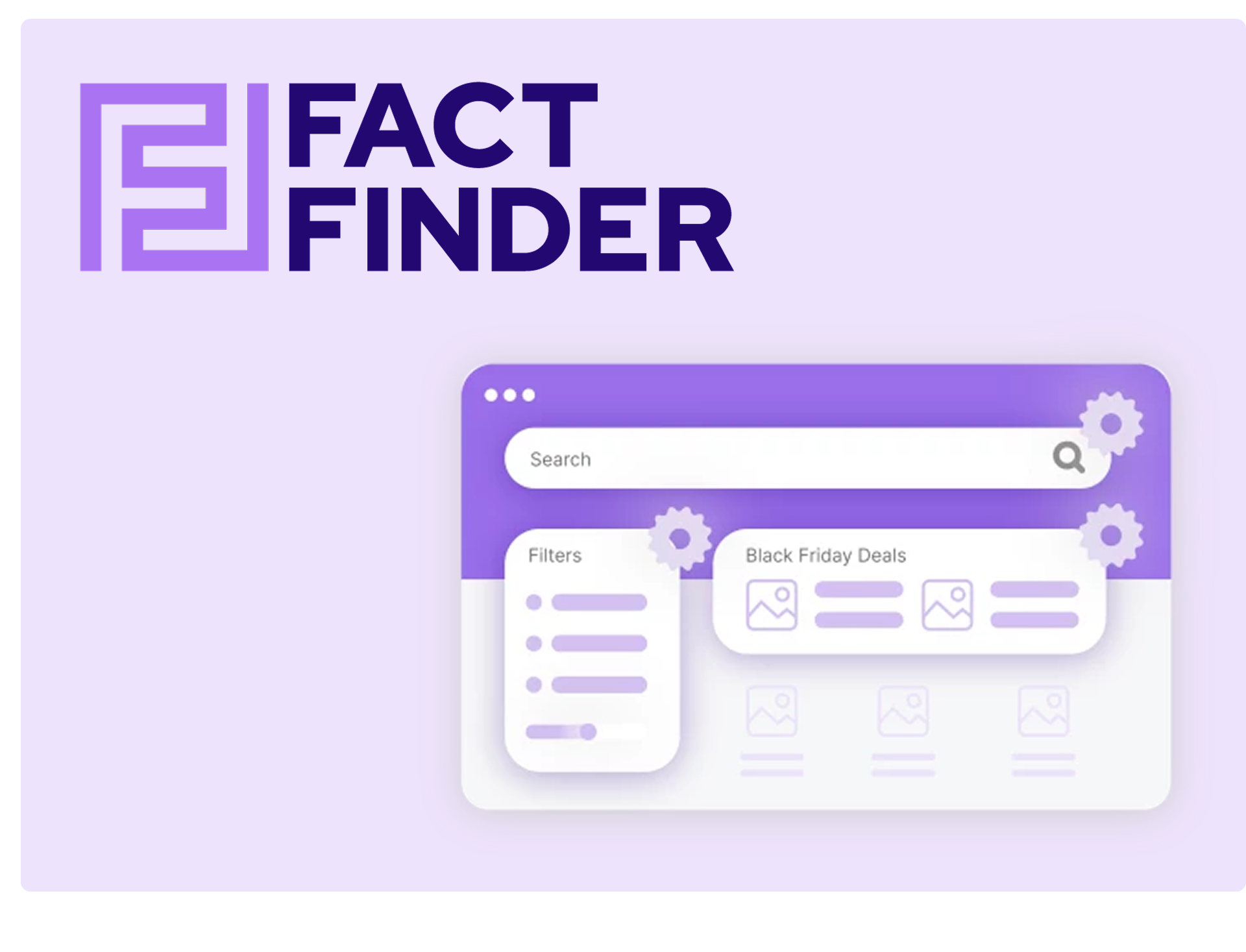 FactFinder Shopware Integration FactFinder Logo und Mockup der Benutzeroberfläche