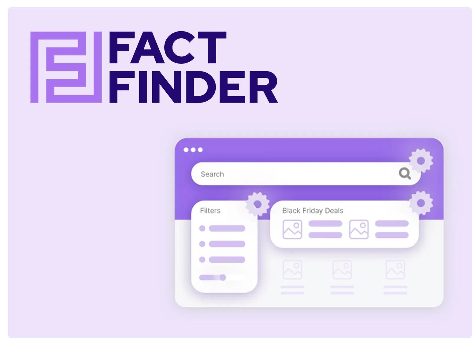 FactFinder Shopware Integration FactFinder Logo und Mockup der Benutzeroberfläche